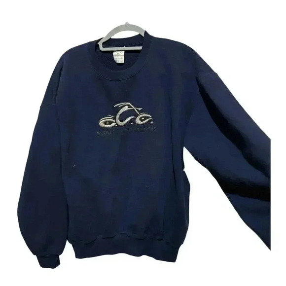 VTG Orange County Choppers Graphic Sweatshirt Navy Blue Pullover Biker Y2K - Picture 2 of 10